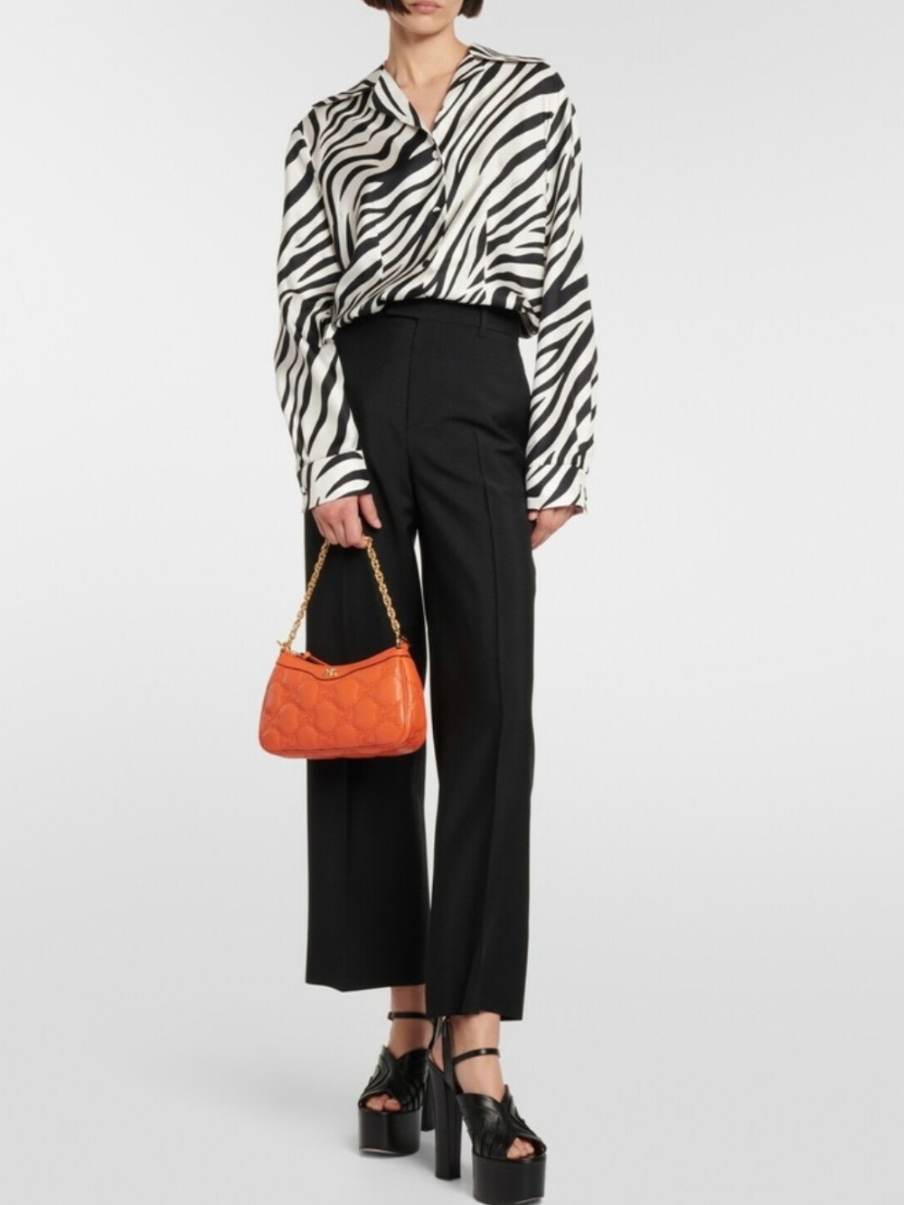 NEW GUCCI GG QUILTED MATELASSE’ SHOULDER CROSSBODY ORANGE CALF LEATHER BAG ITALY - Picture 4 of 17